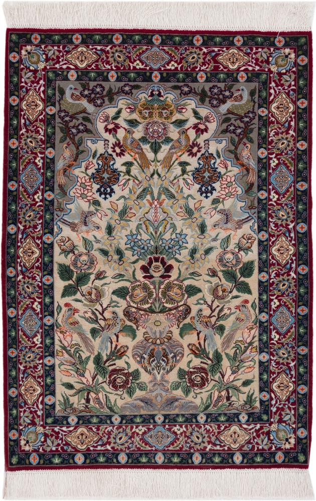 Persian Rug Isfahan Silk Warp 101x71 101x71, Persian Rug Knotted by hand