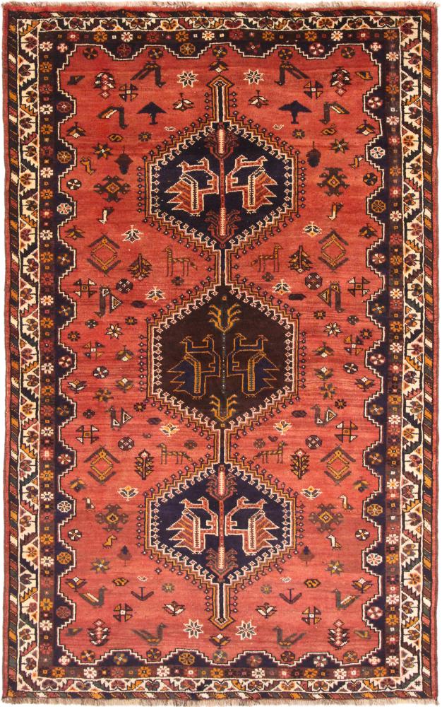 Tapete persa Shiraz 8'6"x5'3" 8'6"x5'3", Tapete persa Atado à mão