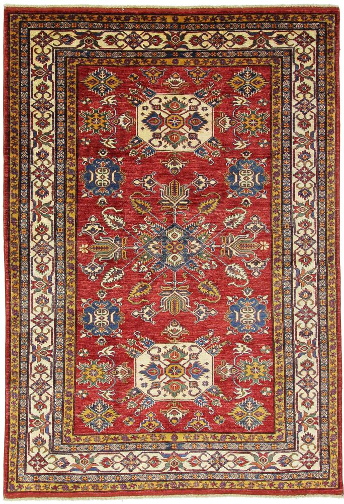 Afghan rug Super Kazak 8'0"x5'5" 8'0"x5'5", Persian Rug Knotted by hand
