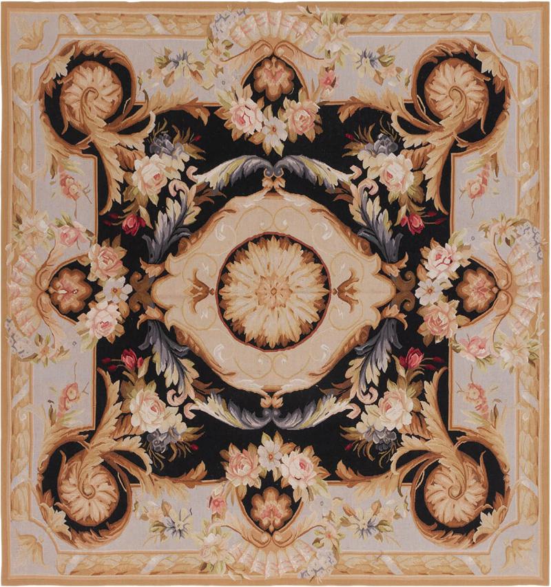 Tapis chinois Kilim Aubusson 212x197 212x197, Tapis persan Tissé à la main