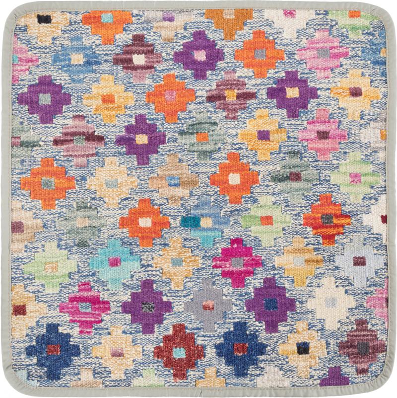 Afghan rug Kilim Afghan Cushion Cover 45x45 45x45, Persian Rug Knotted by hand
