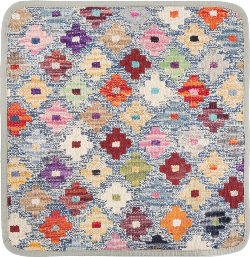 Afghan rug Kilim Afghan Cushion Cover 45x45 45x45, Persian Rug Knotted by hand
