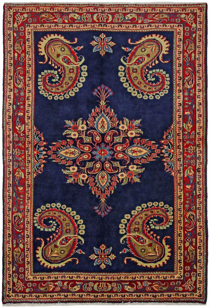 Persisk tæppe Hamadan 196x136 196x136, Persisk tæppe Knyttet i hånden