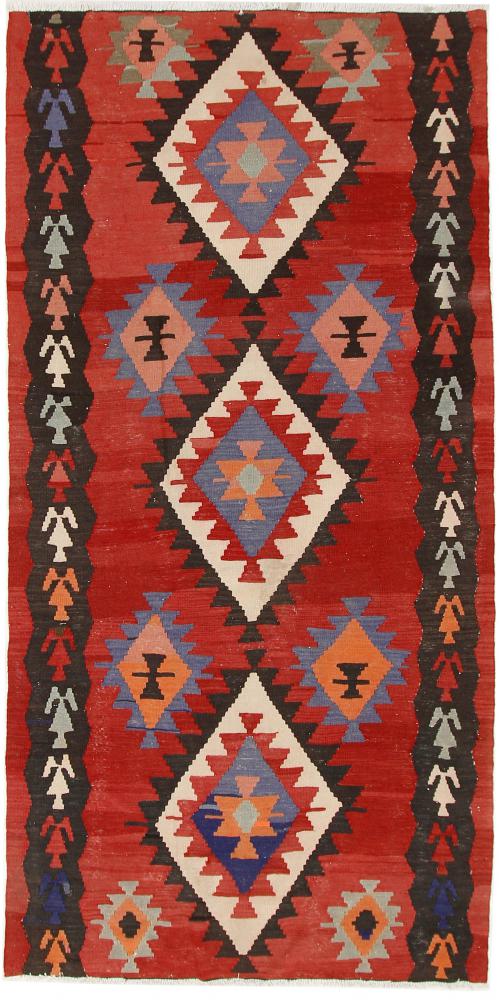 Tapete persa Kilim Fars Azerbaijan Antigo 9'7"x4'8" 9'7"x4'8", Tapete persa Tecido à mão