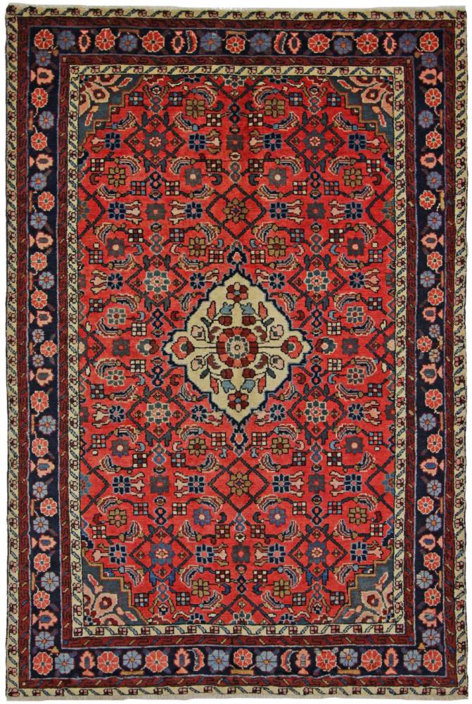 Persisk tæppe Hosseinabad 209x138 209x138, Persisk tæppe Knyttet i hånden