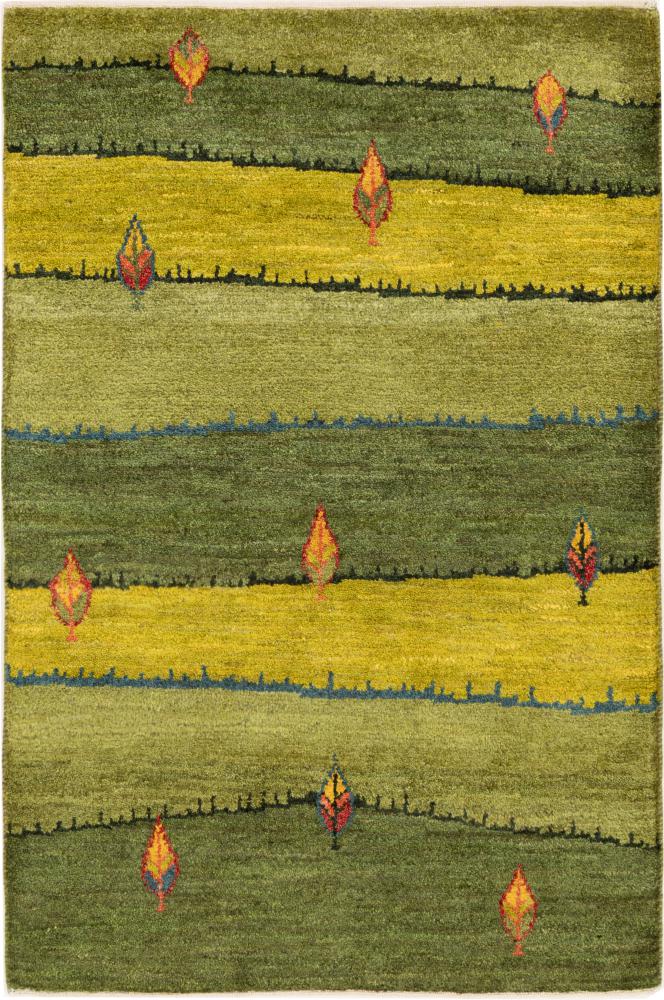 Persian Rug Persian Gabbeh Zagros 3'11"x2'8" 3'11"x2'8", Persian Rug Knotted by hand