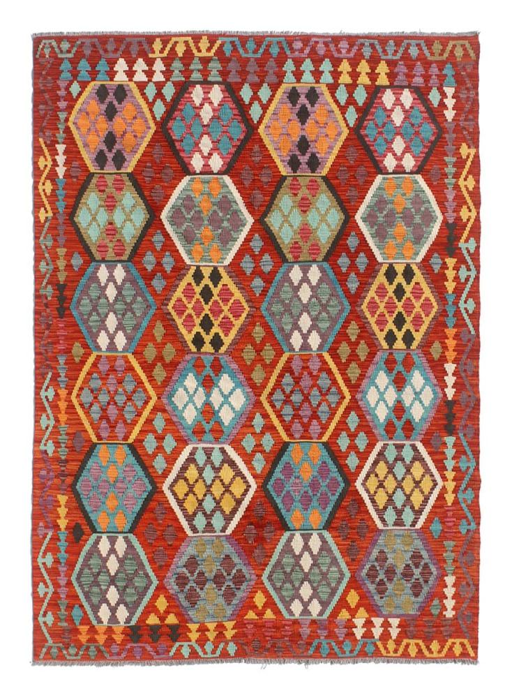 Afghan rug Kilim Afghan 7'9"x5'6" 7'9"x5'6", Persian Rug Woven by hand