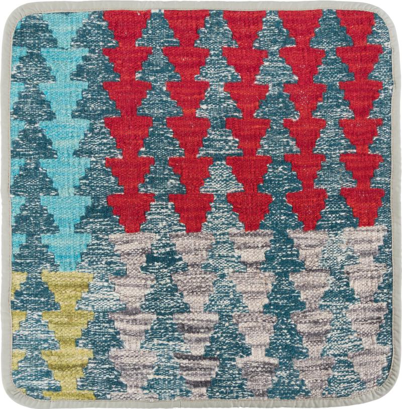 Afghan rug Kilim Afghan Cushion Cover 45x45 45x45, Persian Rug Knotted by hand