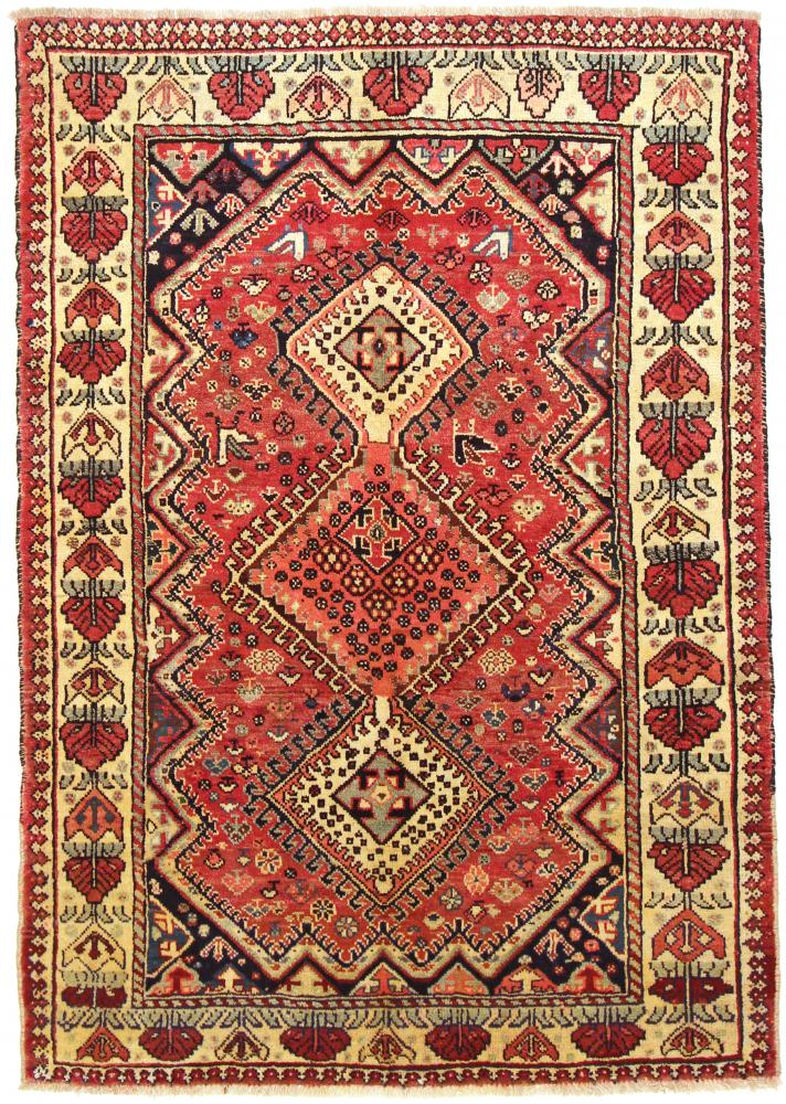 Tapete persa Ghashghai 199x141 199x141, Tapete persa Atado à mão