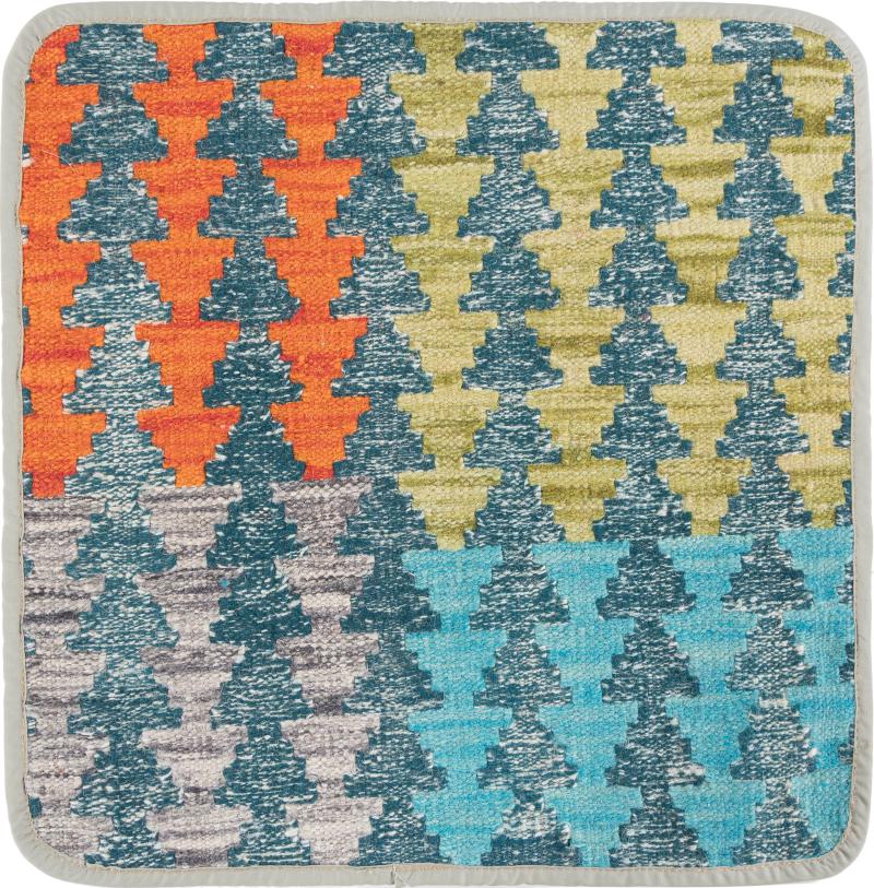 Afghan rug Kilim Afghan Cushion Cover 45x45 45x45, Persian Rug Knotted by hand