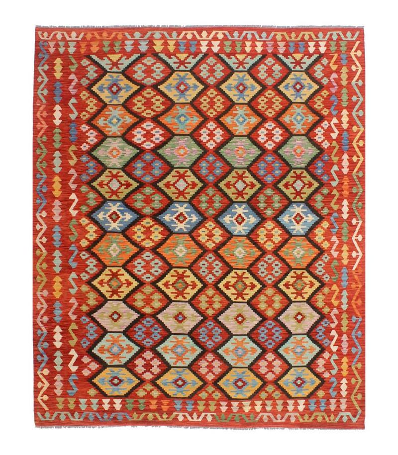 Afghan rug Kilim Afghan 9'9"x8'5" 9'9"x8'5", Persian Rug Woven by hand