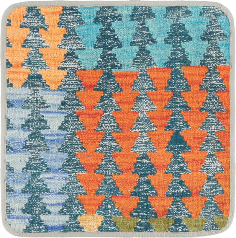 Afghan rug Kilim Afghan Cushion Cover 45x45 45x45, Persian Rug Knotted by hand