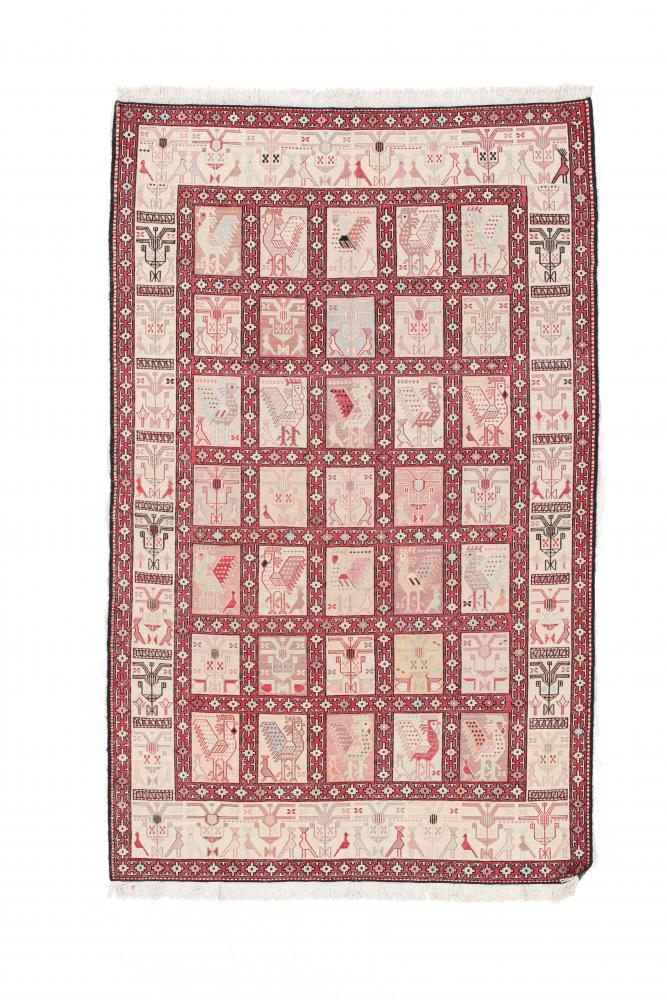 Tapete persa Kilim Fars Seda 6'3"x3'10" 6'3"x3'10", Tapete persa Tecido à mão