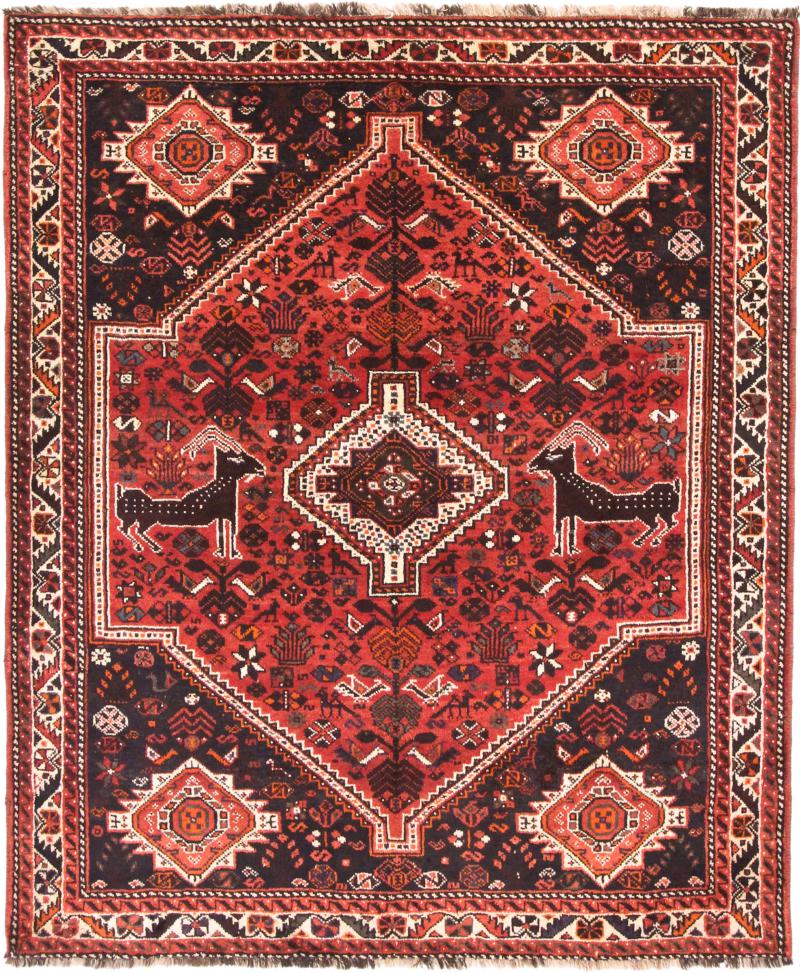 Persian Rug Shiraz 7'0"x5'11" 7'0"x5'11", Persian Rug Knotted by hand