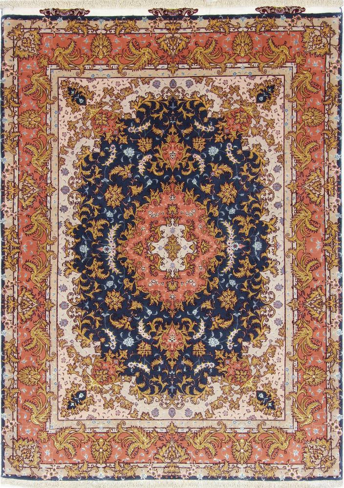 Tapete persa Tabriz 50Raj Fio de Seda 203x147 203x147, Tapete persa Atado à mão