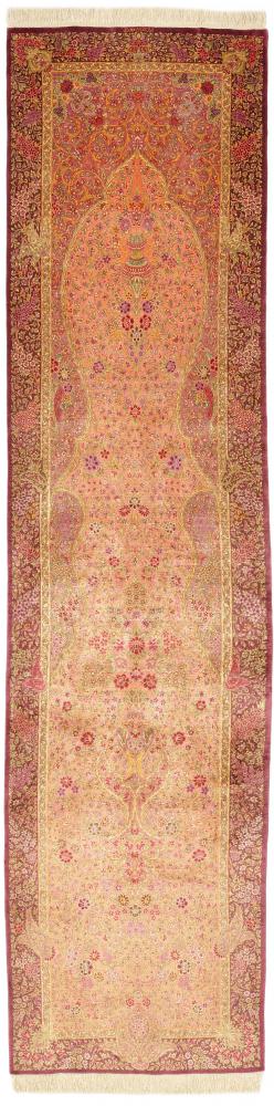 Tappeto persiano Qum di Seta 303x75 303x75, Tappeto persiano Annodato a mano