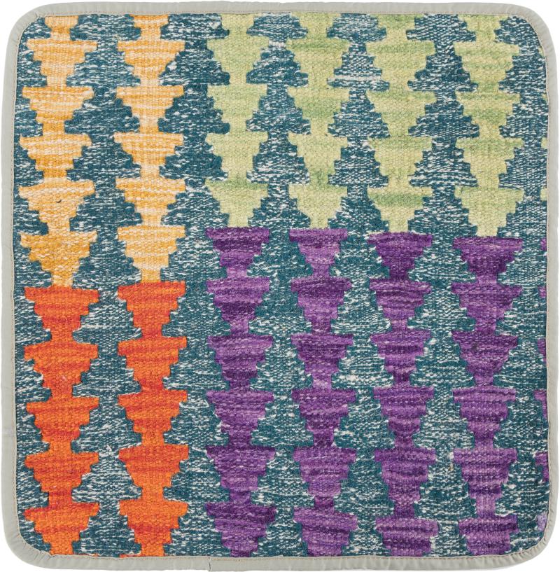 Afghan rug Kilim Afghan Cushion Cover 45x45 45x45, Persian Rug Knotted by hand
