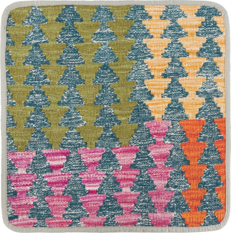 Afghan rug Kilim Afghan Cushion Cover 45x45 45x45, Persian Rug Knotted by hand