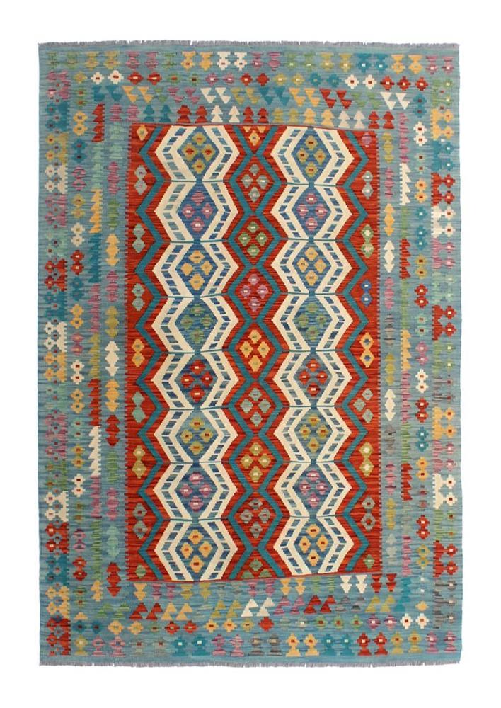 Afghan rug Kilim Afghan 8'0"x5'6" 8'0"x5'6", Persian Rug Woven by hand