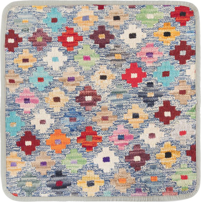 Afghan rug Kilim Afghan Cushion Cover 45x45 45x45, Persian Rug Knotted by hand