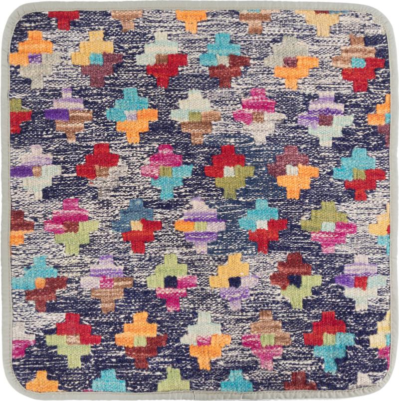 Afghan rug Kilim Afghan Cushion Cover 45x45 45x45, Persian Rug Knotted by hand