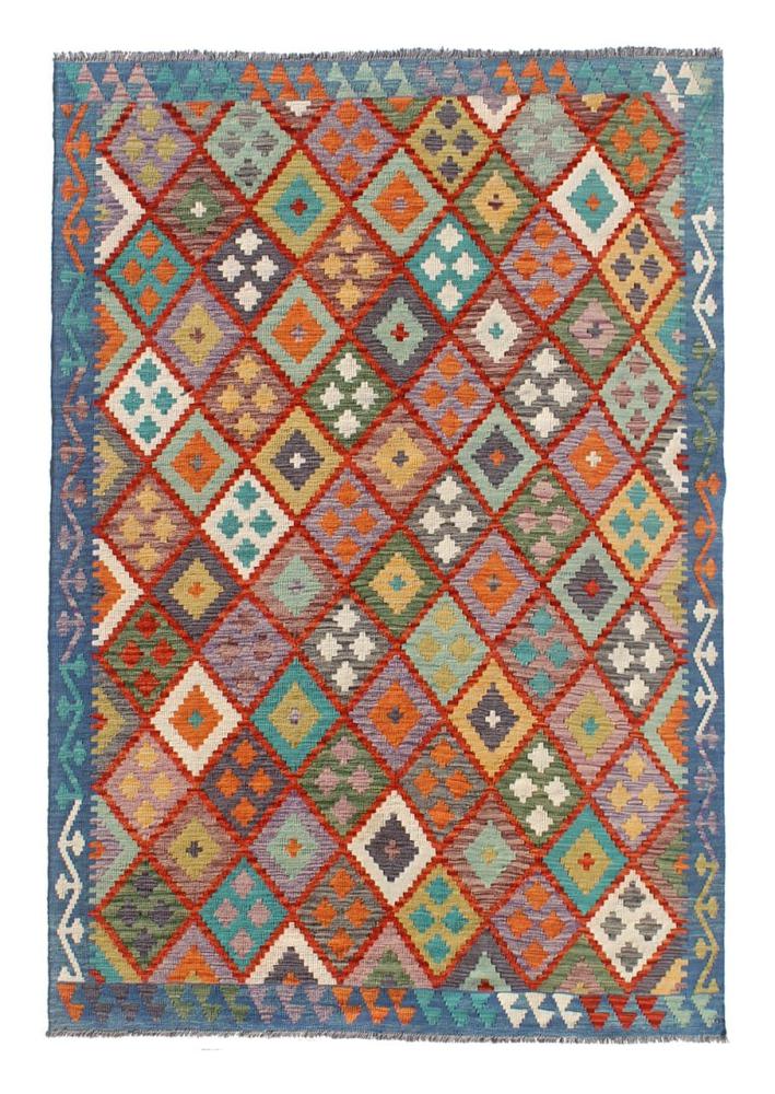 Afghan rug Kilim Afghan 7'9"x5'7" 7'9"x5'7", Persian Rug Woven by hand