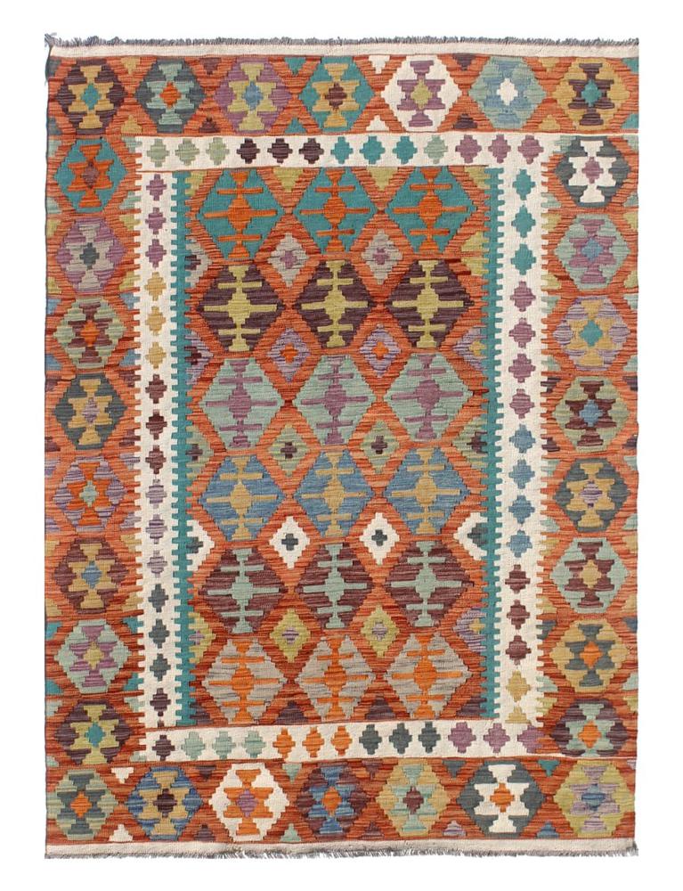 Afghan rug Kilim Afghan 8'0"x6'0" 8'0"x6'0", Persian Rug Woven by hand