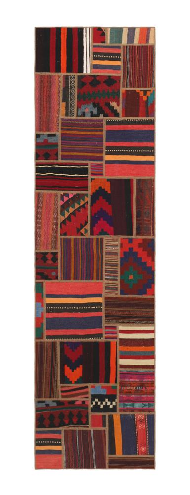 Tapis persan Kilim Patchwork 299x81 299x81, Tapis persan Tissé à la main