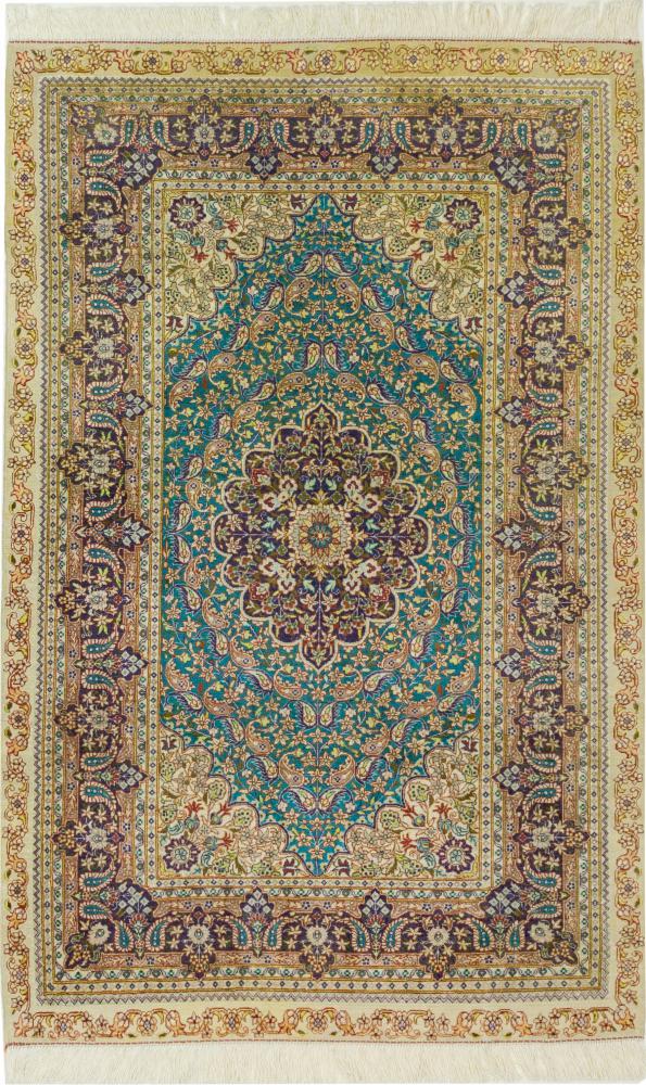  Hereke Seda 123x81 123x81, Tapete persa Atado à mão