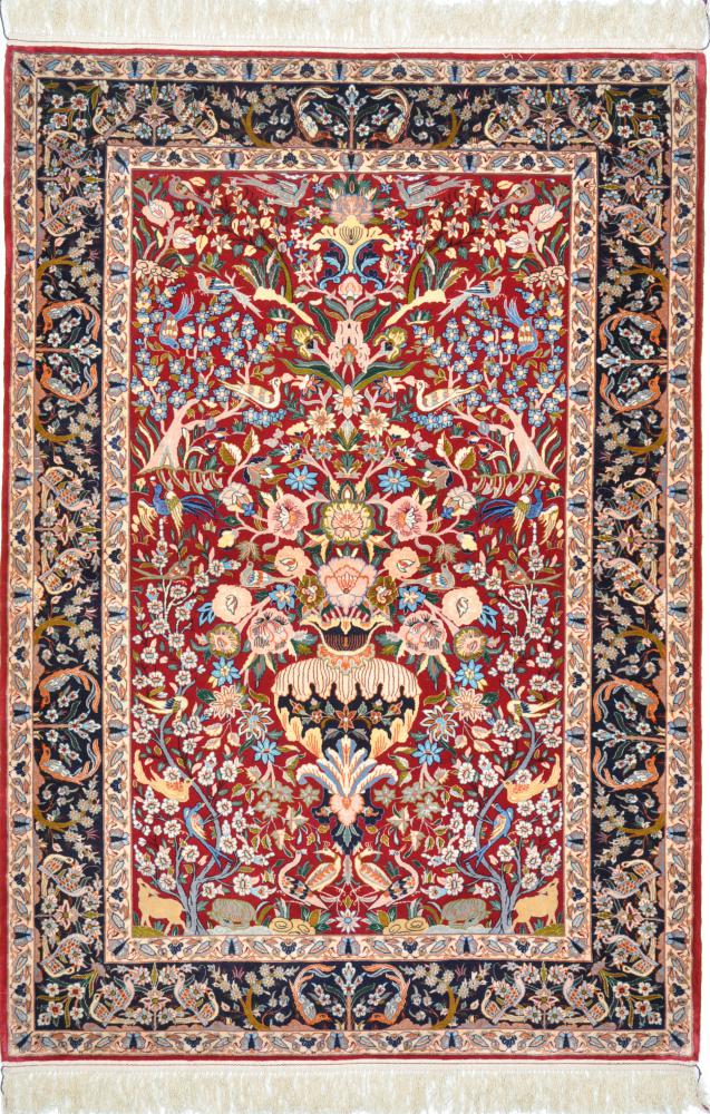 Tapete persa Isfahan Fio de Seda 169x117 169x117, Tapete persa Atado à mão