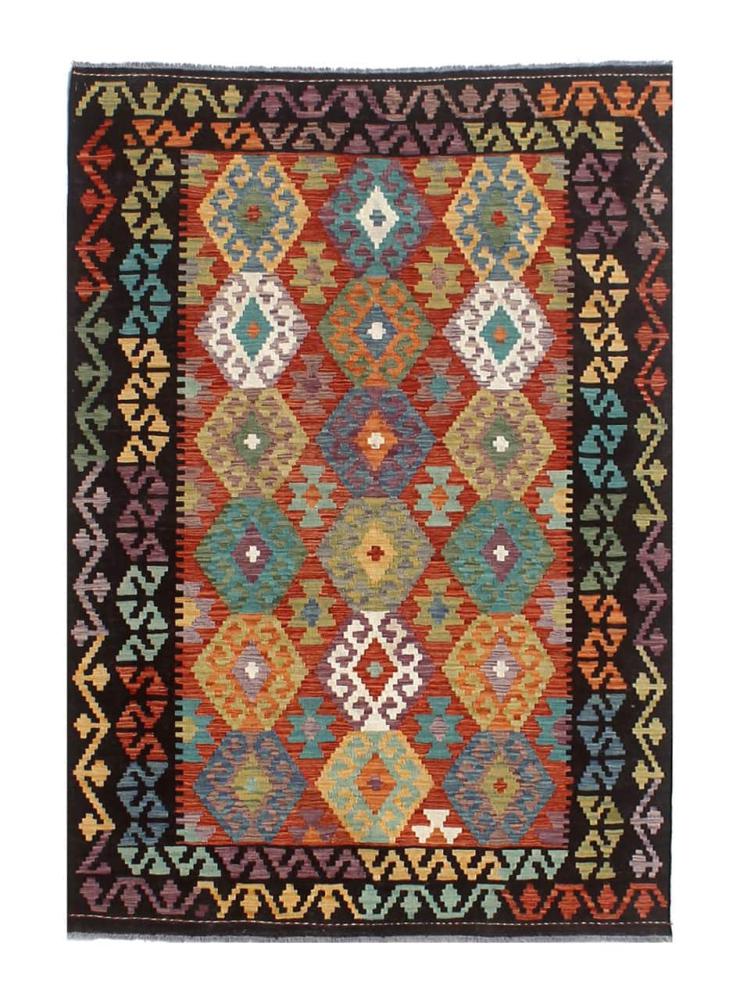 Afghan rug Kilim Afghan 8'0"x5'11" 8'0"x5'11", Persian Rug Woven by hand