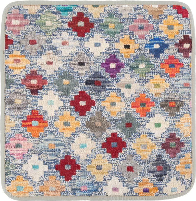 Afghan rug Kilim Afghan Cushion Cover 45x45 45x45, Persian Rug Knotted by hand
