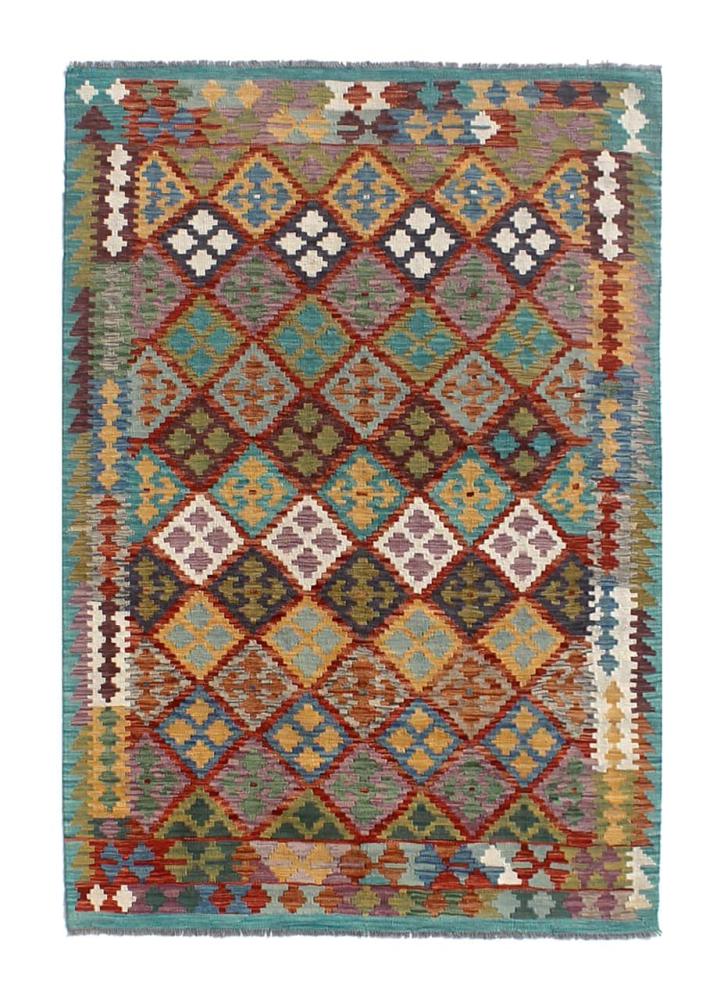 Afghan rug Kilim Afghan 7'9"x5'6" 7'9"x5'6", Persian Rug Woven by hand