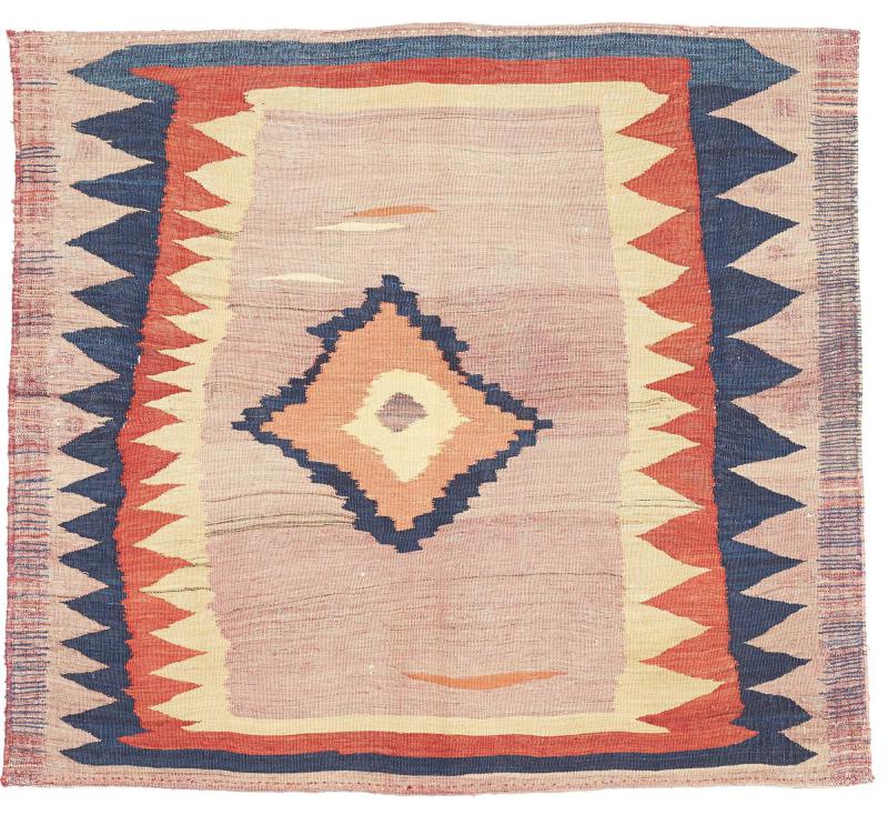 Persisk teppe Kelim Fars Antikke 106x119 106x119, Persisk teppe Handwoven 