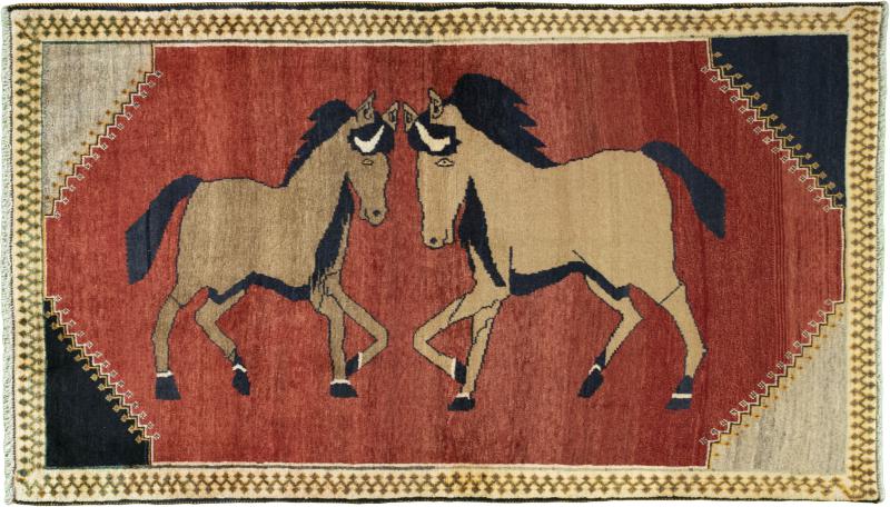 Tapis persan Persan Gabbeh Ghashghai 5'10"x3'5" 5'10"x3'5", Tapis persan Noué à la main