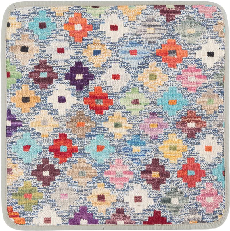 Afghan rug Kilim Afghan Cushion Cover 45x45 45x45, Persian Rug Knotted by hand