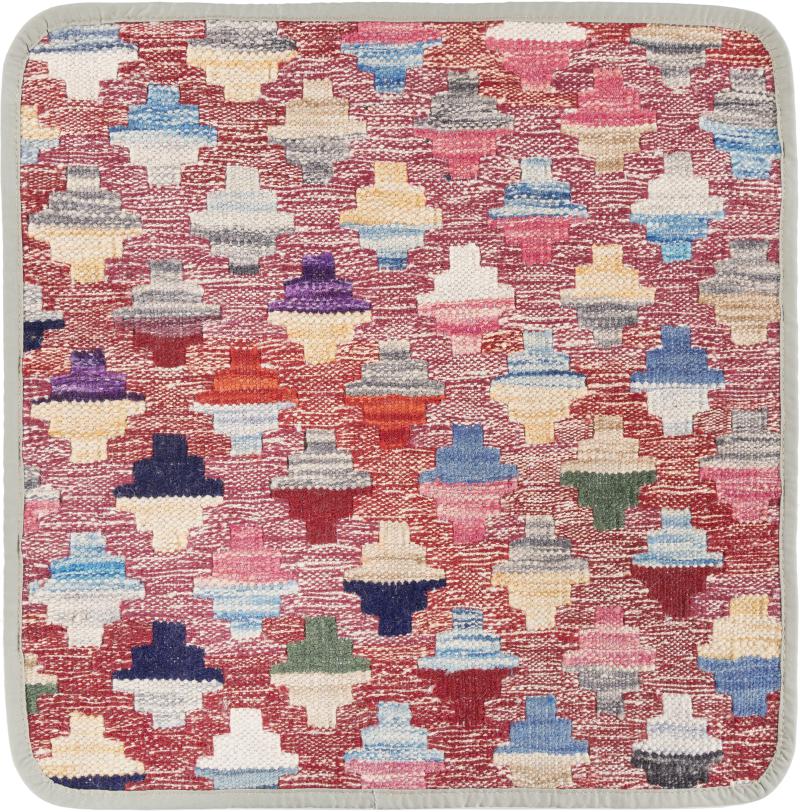 Afghan rug Kilim Afghan Cushion Cover 45x45 45x45, Persian Rug Knotted by hand