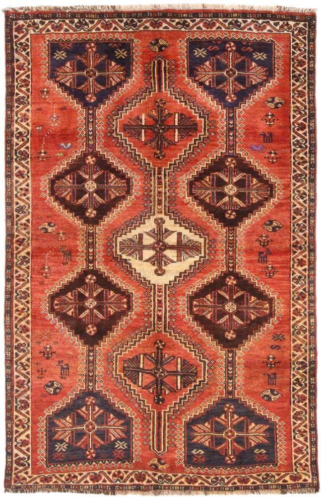 Persisk tæppe Shiraz 211x136 211x136, Persisk tæppe Knyttet i hånden