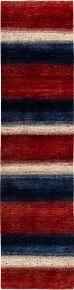 Persian Rug Persian Gabbeh Loribaft Atash 12'4"x3'1" 12'4"x3'1", Persian Rug Knotted by hand