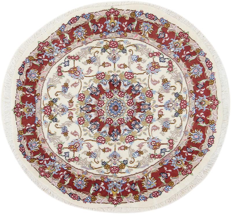 Tapete persa Tabriz 100x100 100x100, Tapete persa Atado à mão