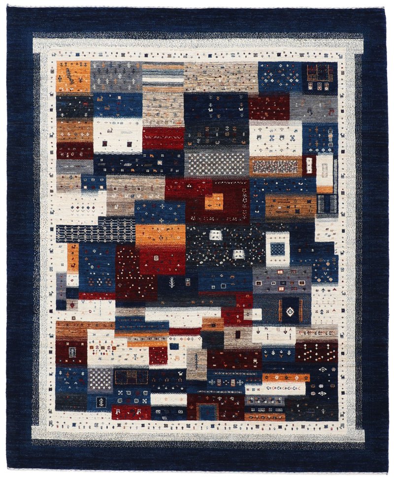 Tapis indien Gabbeh Loribaft 252x208 252x208, Tapis persan Noué à la main