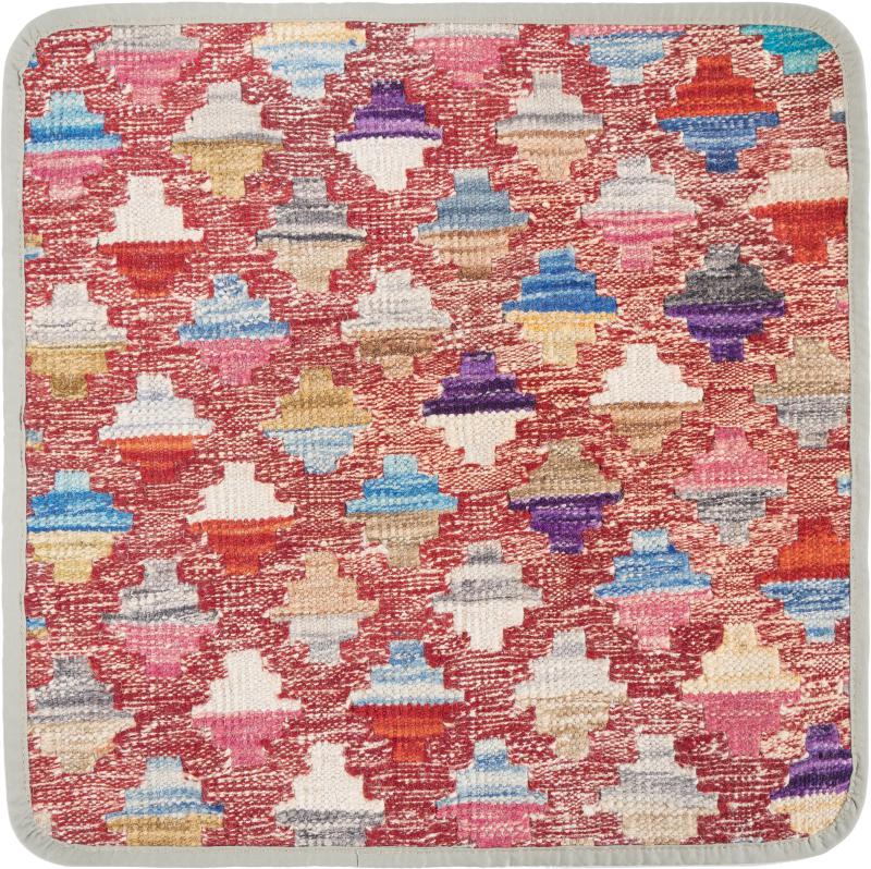 Afghan rug Kilim Afghan Cushion Cover 45x45 45x45, Persian Rug Knotted by hand