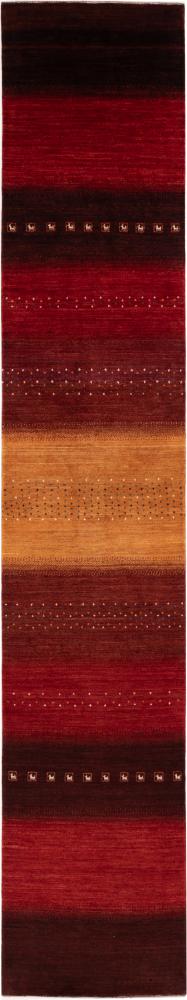 Persian Rug Persian Gabbeh Loribaft Atash 14'3"x2'6" 14'3"x2'6", Persian Rug Knotted by hand