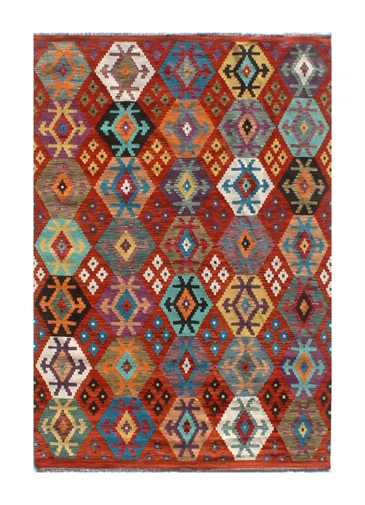 Afghan rug Kilim Afghan 8'0"x5'9" 8'0"x5'9", Persian Rug Woven by hand