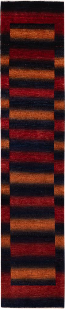 Tapis persan Persan Gabbeh Loribaft Atash 451x92 451x92, Tapis persan Noué à la main