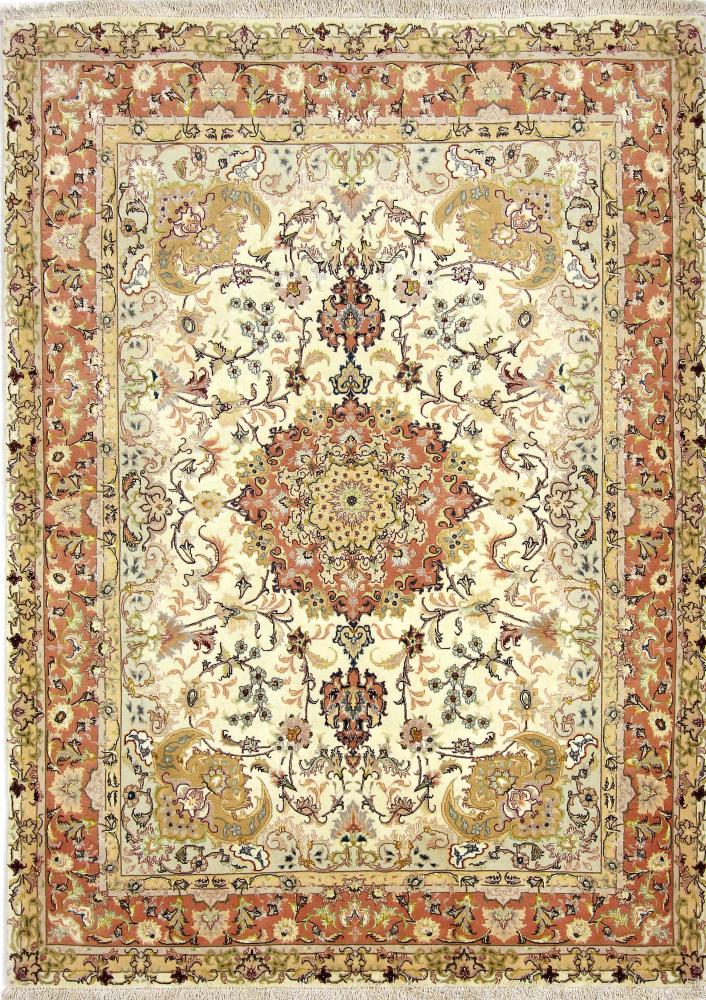 Tapete persa Tabriz 50Raj Fio de Seda 209x154 209x154, Tapete persa Atado à mão