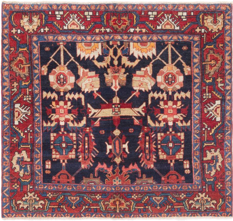 Perzisch tapijt Nahavand 131x136 131x136, Perzisch tapijt Handgeknoopte