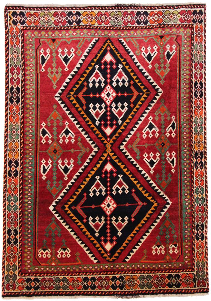 Tapete persa Ghashghai 198x145 198x145, Tapete persa Atado à mão