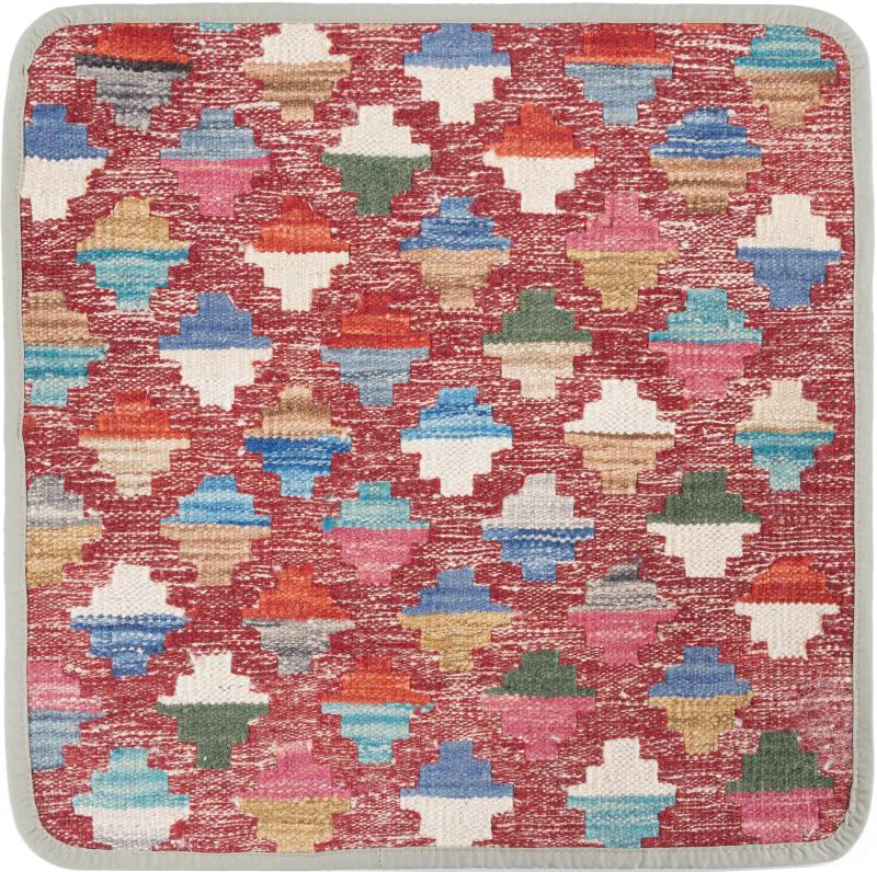 Afghan rug Kilim Afghan Cushion Cover 45x45 45x45, Persian Rug Knotted by hand
