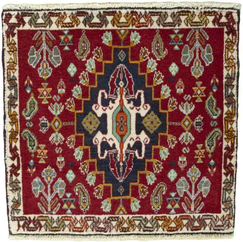 Tapis persan Shiraz 61x63 61x63, Tapis persan Noué à la main